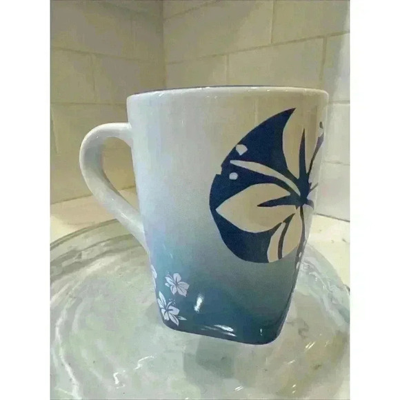 Disney IT'S A SHORE THING Mug Flower Floral Blue Hibiscus Coffee Tea - Picture 5 of 12